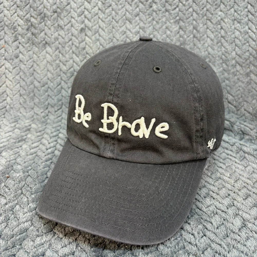 47 Brand Be Brave Embroidered Baseball Cap Black Adjustable Dad Hat OSFA